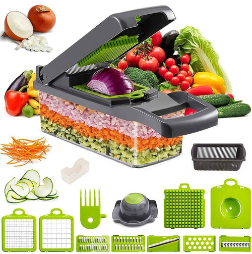 15-in-1 Vegetable Chopper & Slicer Set — Manual Dicer, Shredder, Grater & Egg Separator