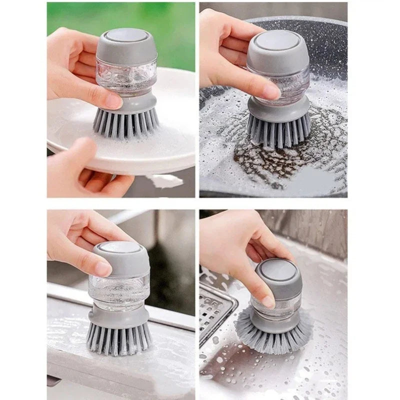 Soap Dispensing Dish Brush with Press Pump