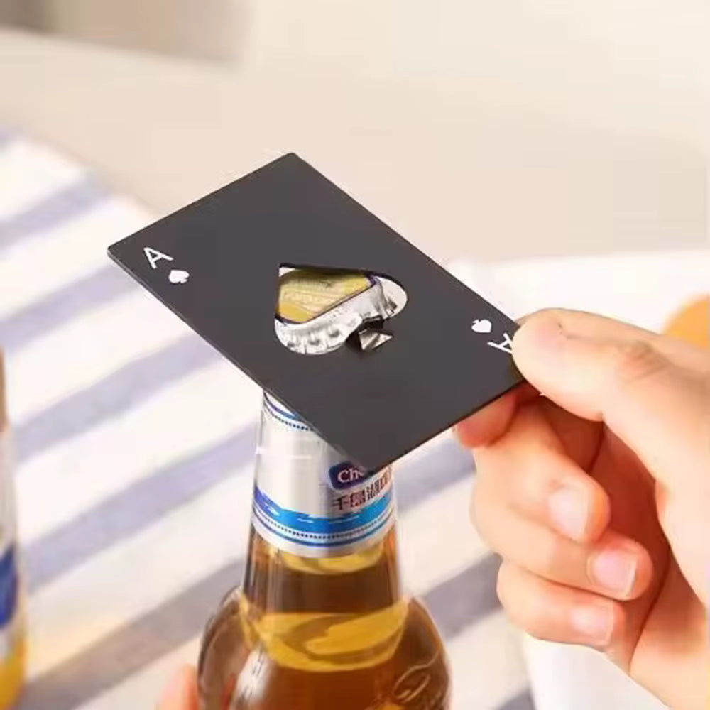 Poker Card Bottle Opener – Stainless Steel