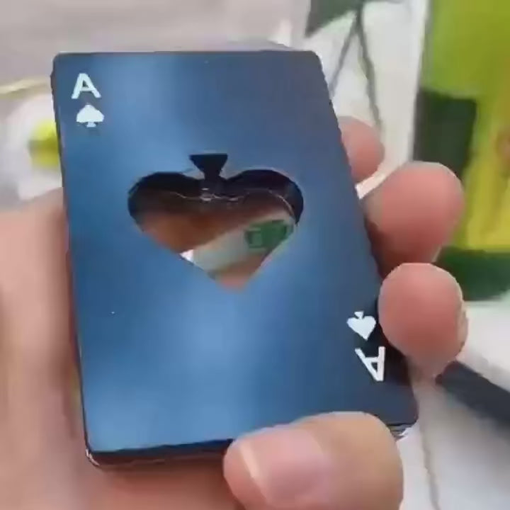 Poker Card Bottle Opener – Stainless Steel